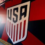 Vystavené logo erbu futbalovej federácie Spojených štátov amerických