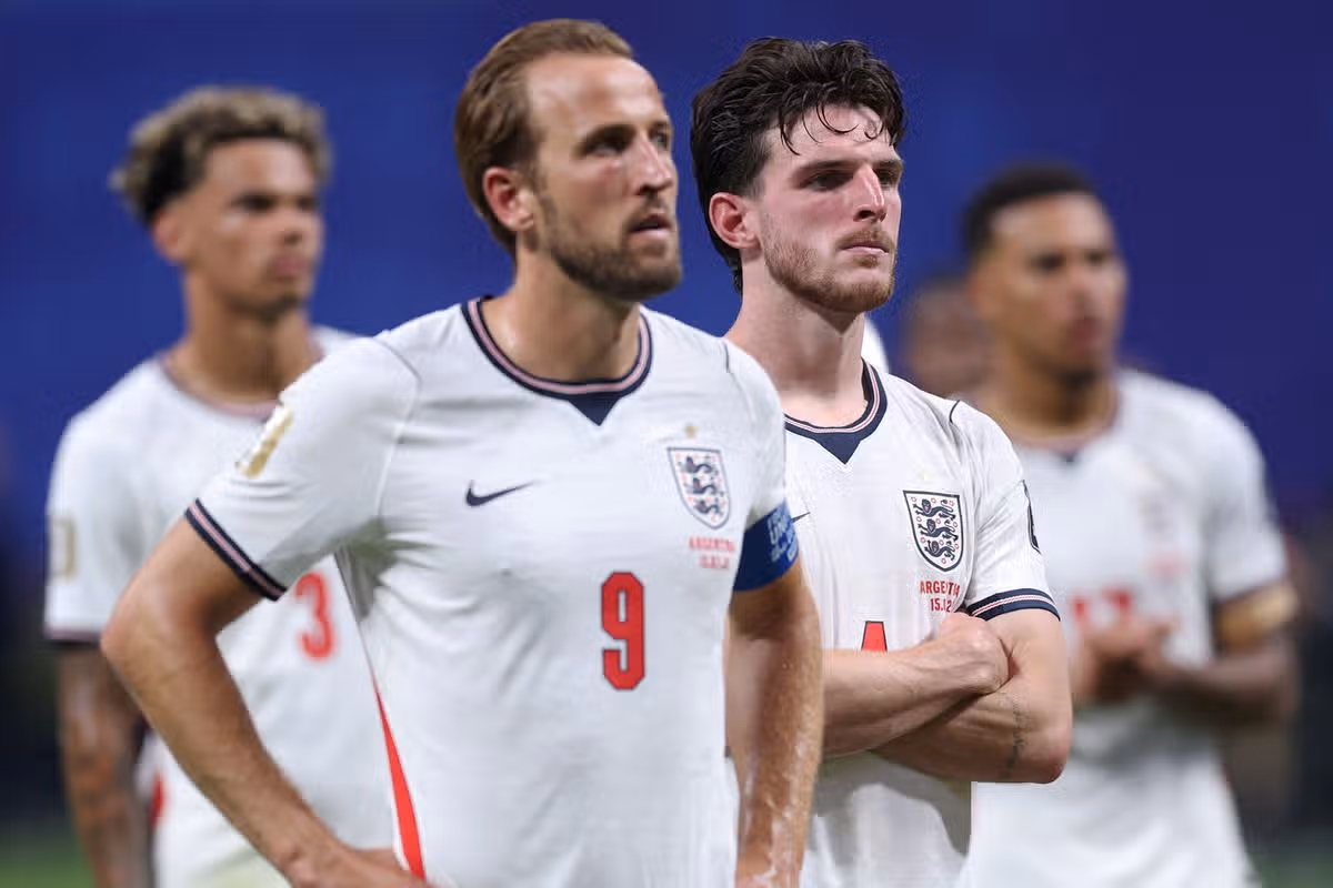 Harry Kane a Declan Rice