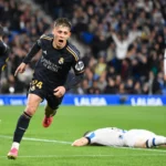 Arda Güler oslavuje gól za Real Madrid počas zápasu proti Realu Sociedad.