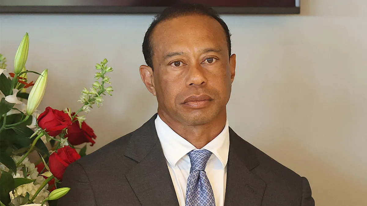 Tiger Woods na tlačovej konferencii PGA Tour