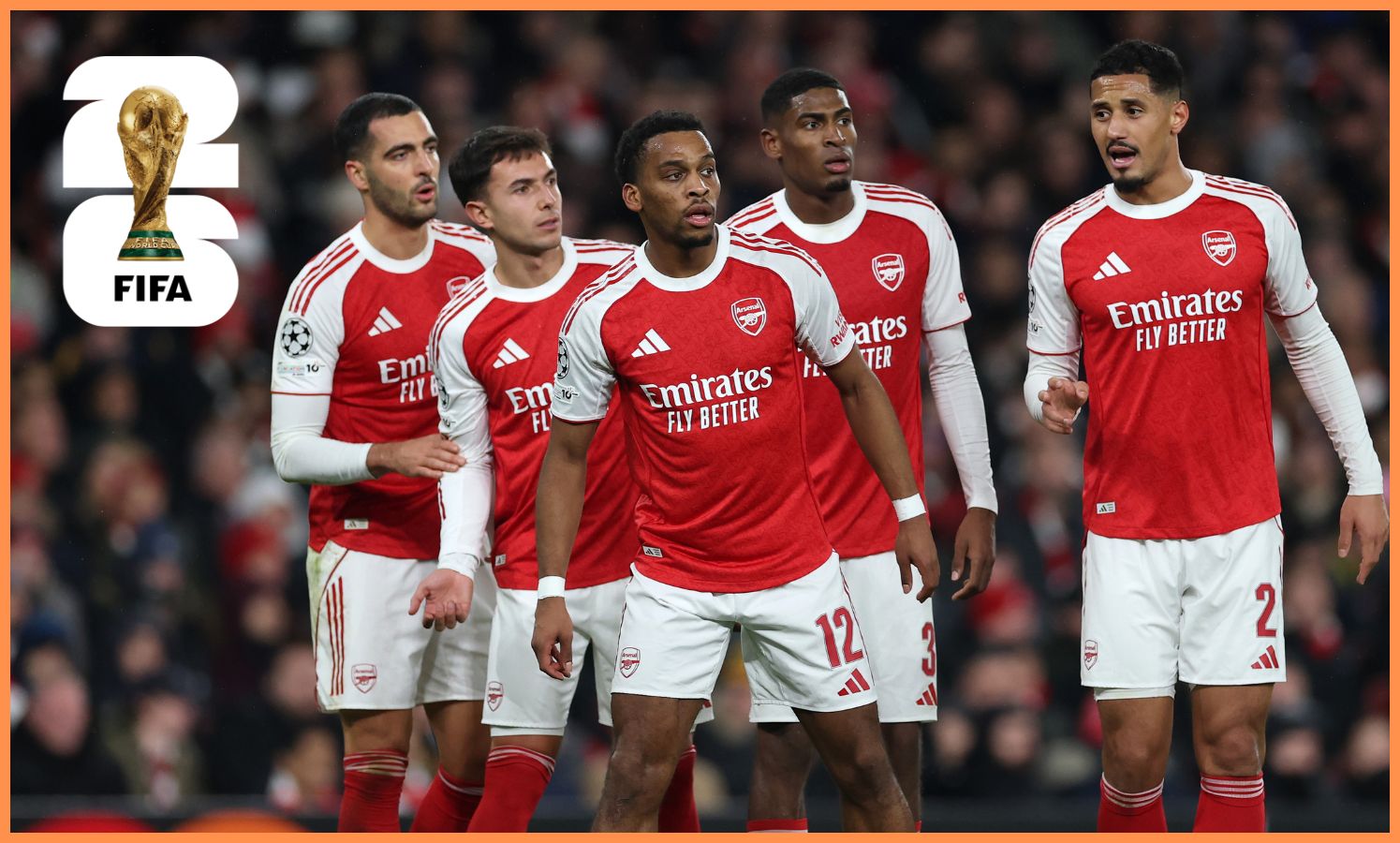 Mikel Merino, Martin Zubimendi, Cristhian Mosquera, Jurrien Timber a William Saliba z Arsenalu