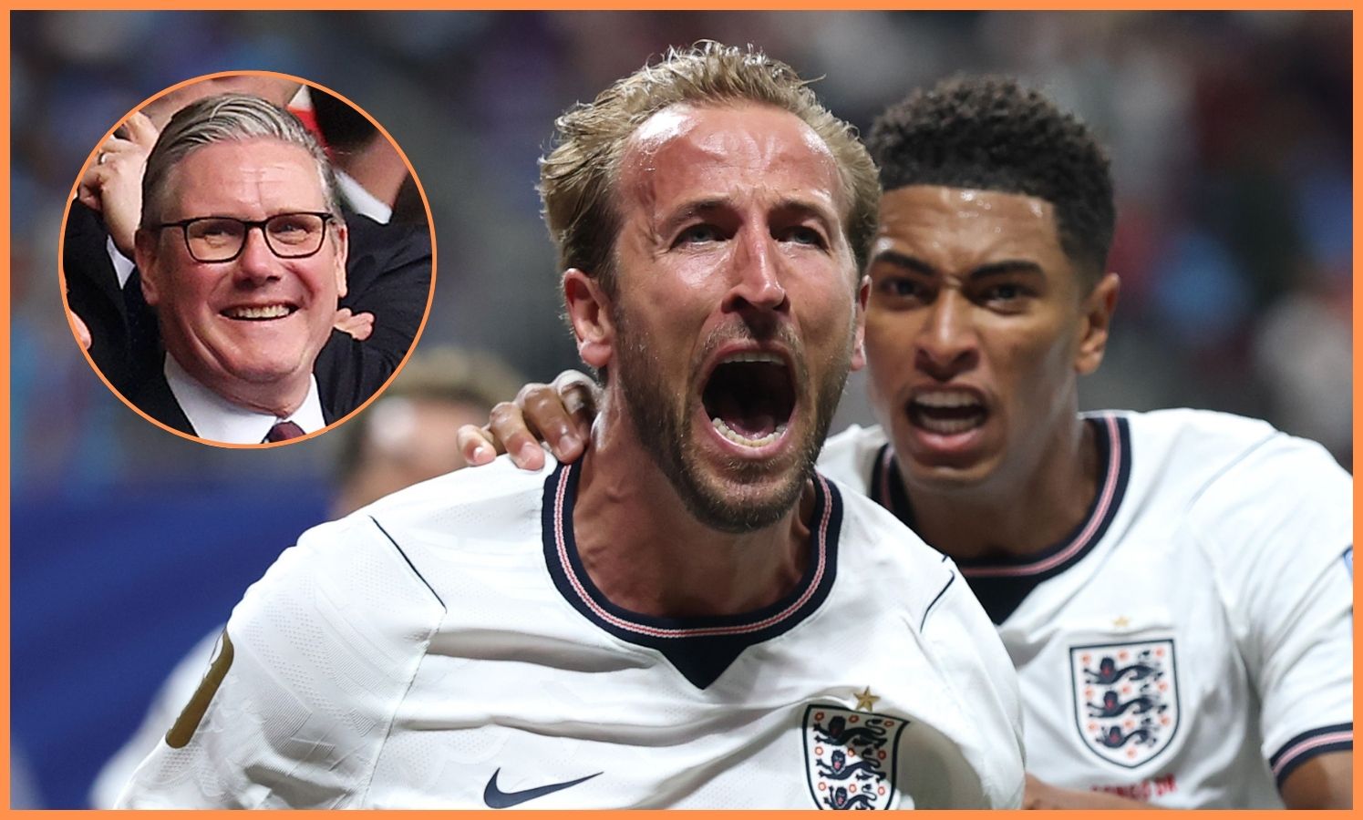 Keir Starmer, Harry Kane a Jude Bellingham