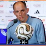 Thomas Tuchel na tlačovej konferencii majstrovstiev sveta v Anglicku