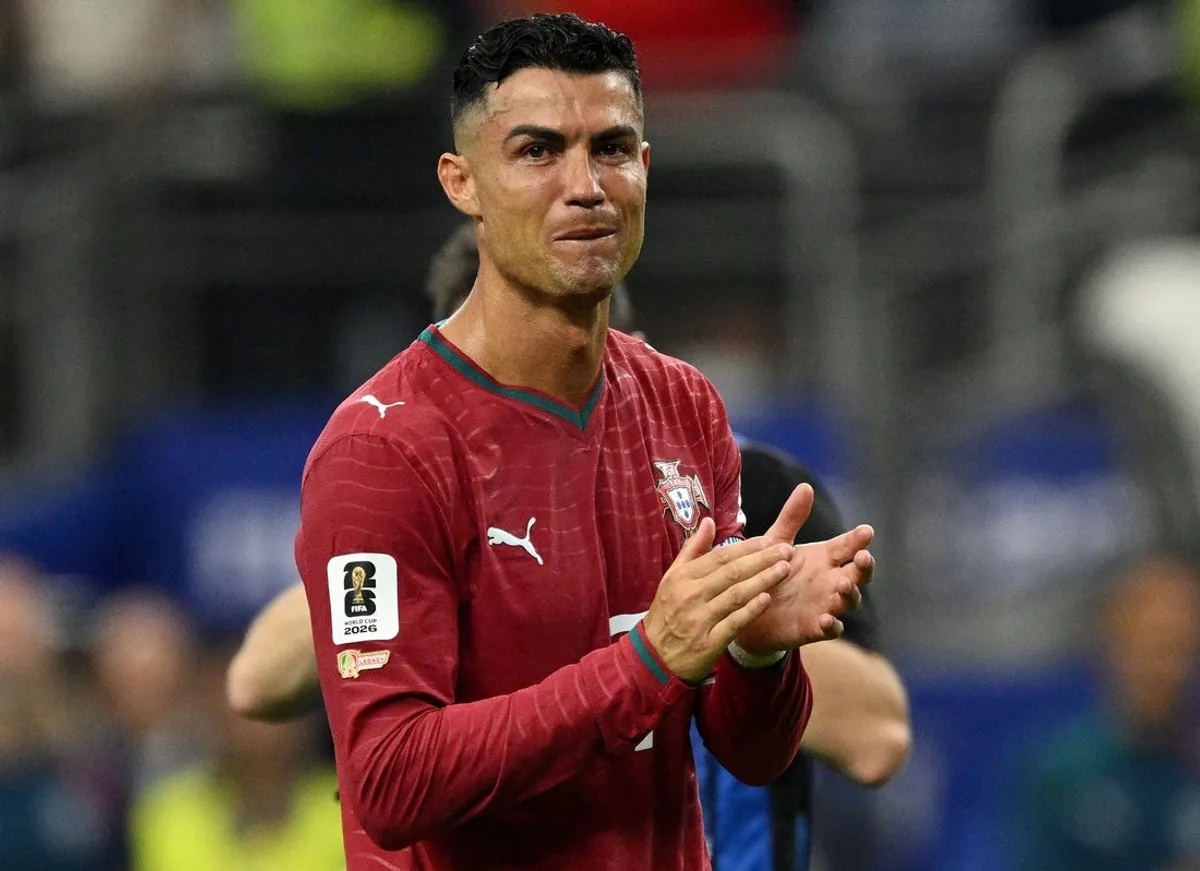 6. júla 2026; Arlington, Texas, USA; Portugalčan Cristiano Ronaldo vyzerá po zápase skľúčený, keďže Portugalsko vypadlo z majstrovstiev sveta. Povinný kredit: Jerome Miron-Imagn Images