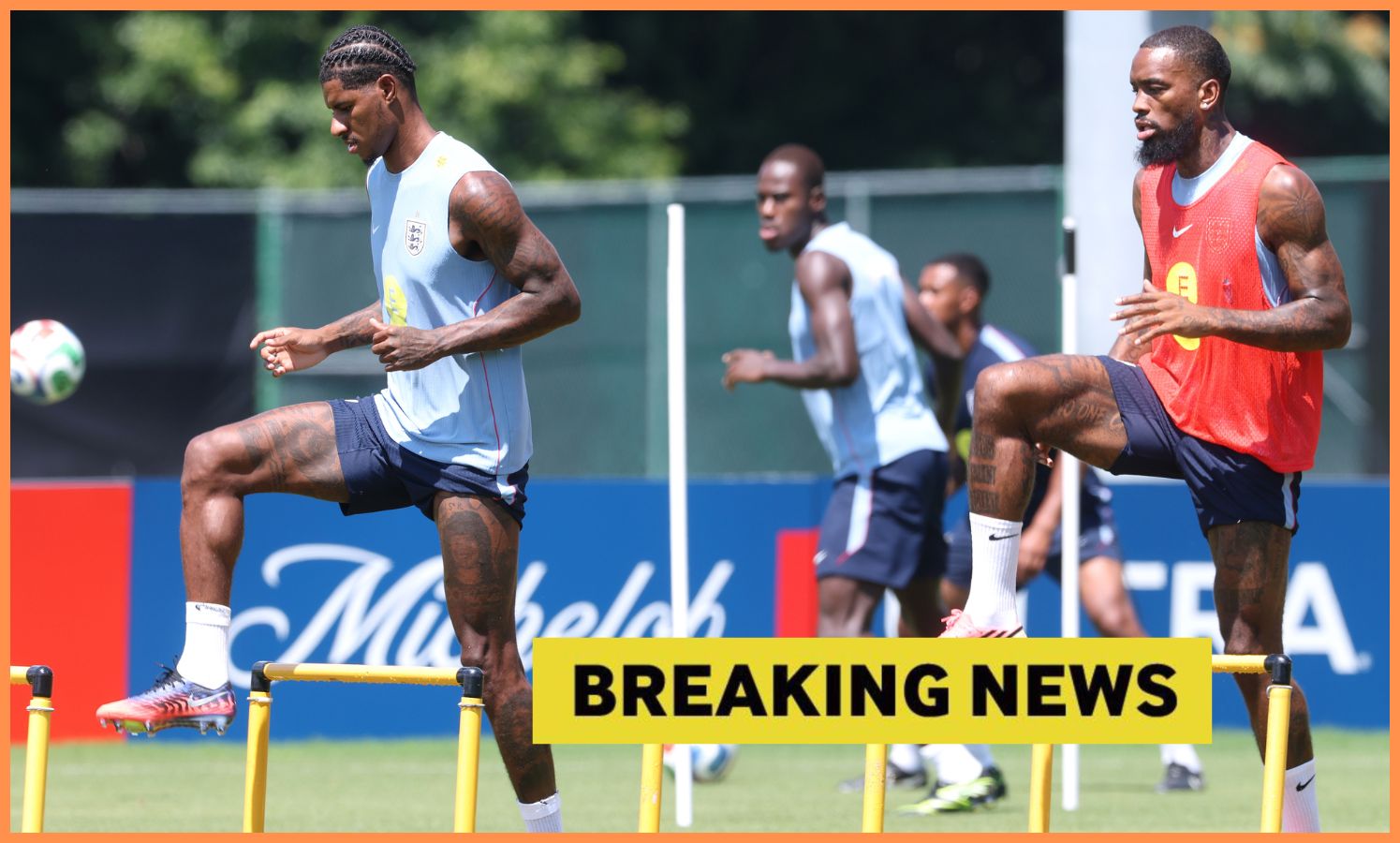 Marcus Rashford na tréningu v Anglicku