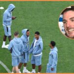 Hráči Anglicka a Declan Rice