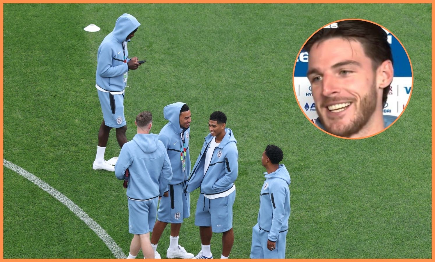 Hráči Anglicka a Declan Rice
