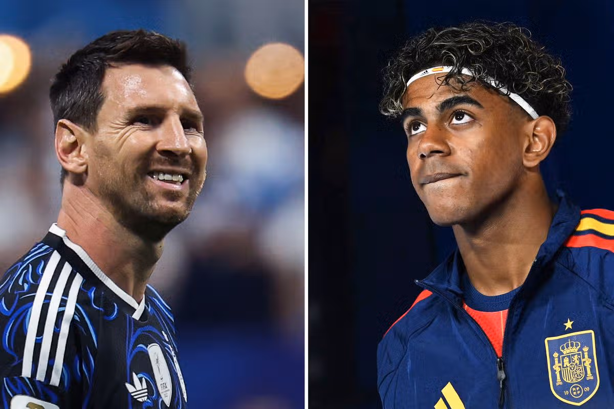 Lionel Messi a Lamine Yamal